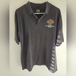 Vintage Harley Davidson Polo Shirt Pacific Hawaii Mens Large Faded Black Embroid